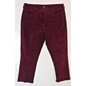 NYDJ Jeans‎ Womens 16 Maroon Corduroy Straight Cropped Lift Tuck EUC